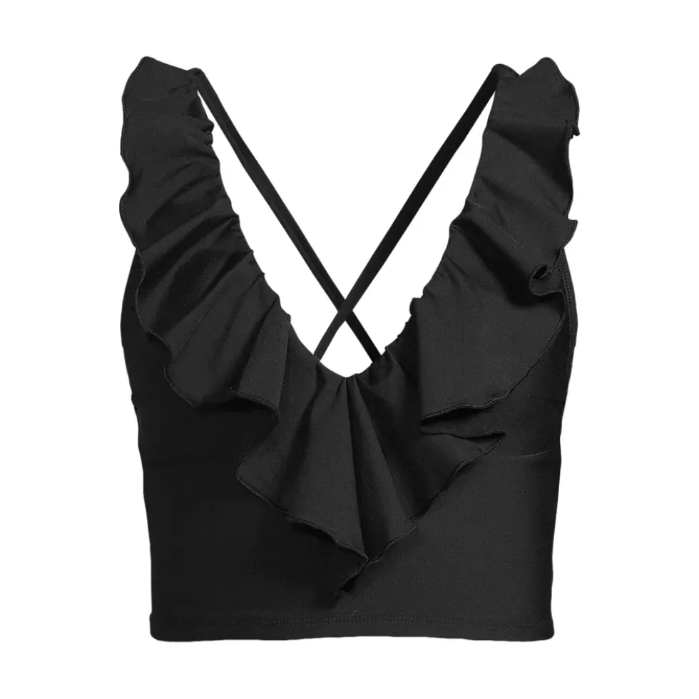 Womens Ruffle Plunge Midkini Top