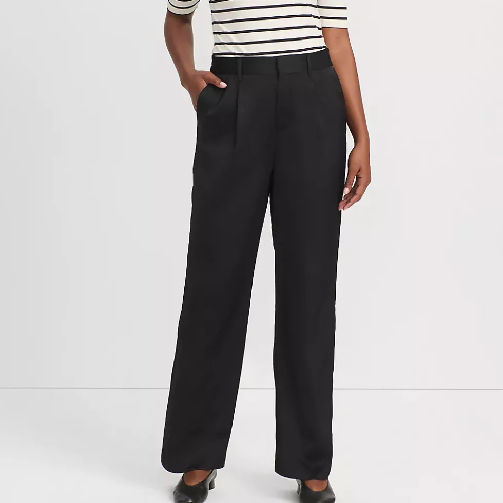 Women's Satin Elastic Back Wide Leg Pants