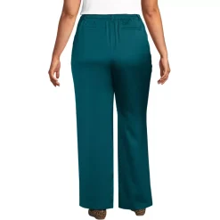 Women's Satin Elastic Back Wide Leg Pants
