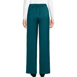 Women's Satin Elastic Back Wide Leg Pants