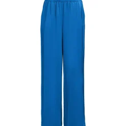 Women's Satin Mid Rise Relaxed Pull On Wide Leg Pants