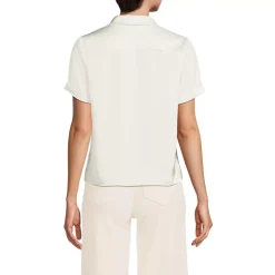 Women's Satin Short Sleeve Shirt