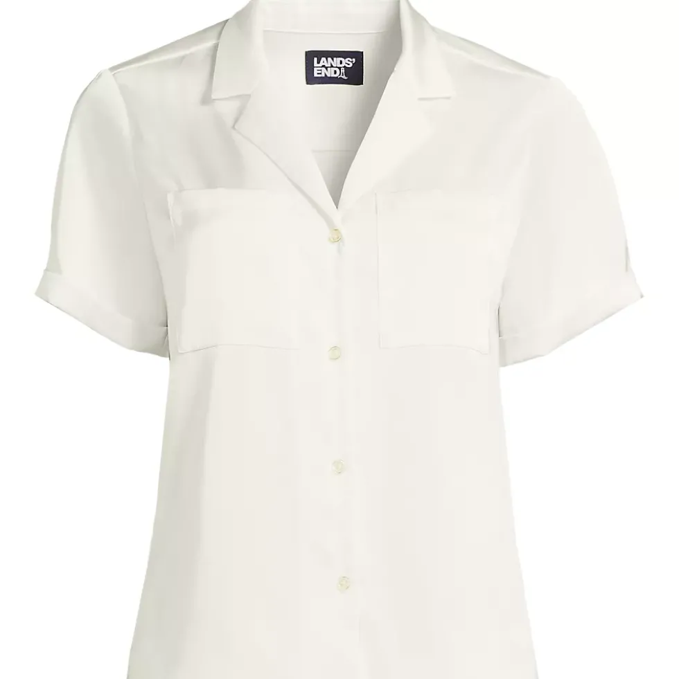 Women's Satin Short Sleeve Shirt