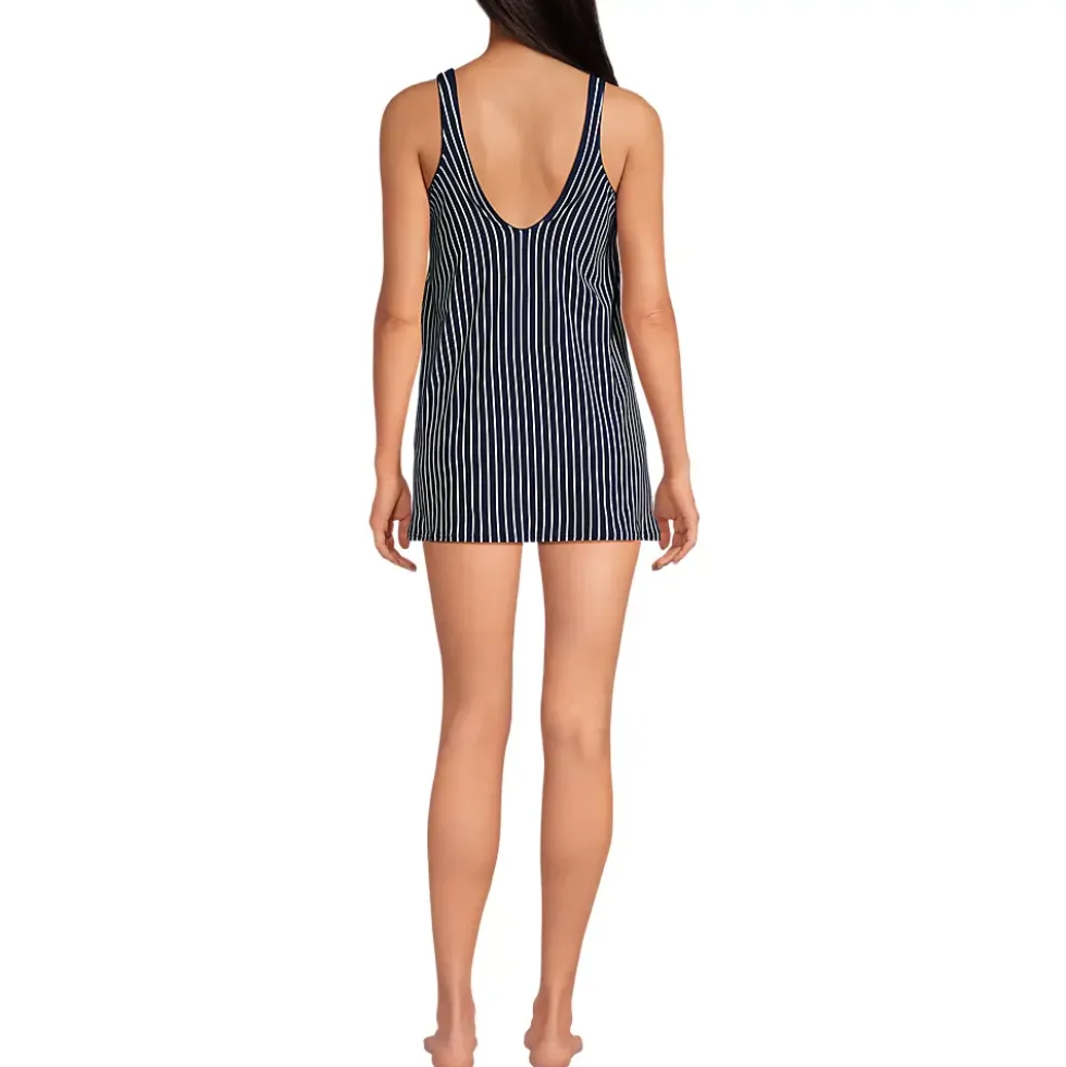 Women's Scoop Neck Mini Swim Dress Swimsuit