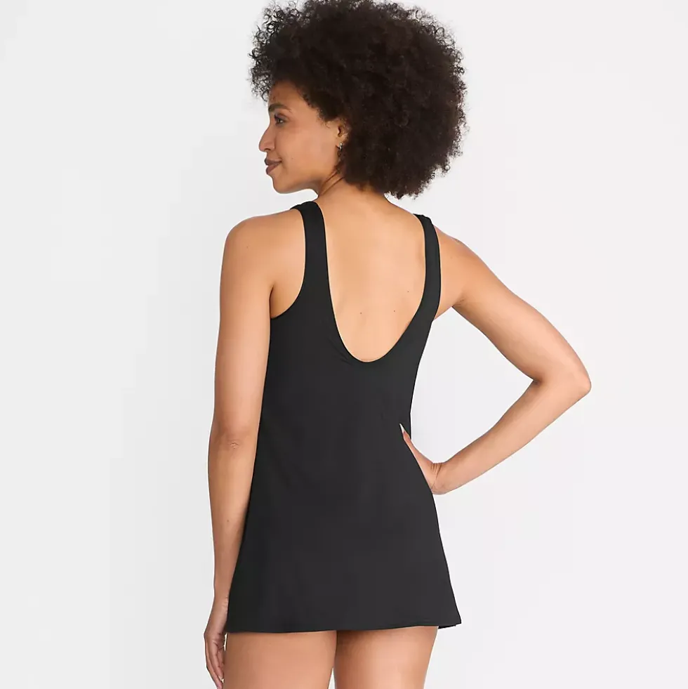 Women's Scoop Neck Mini Swim Dress Swimsuit