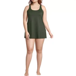 Women's Scoop Neck Mini Swim Dress Swimsuit