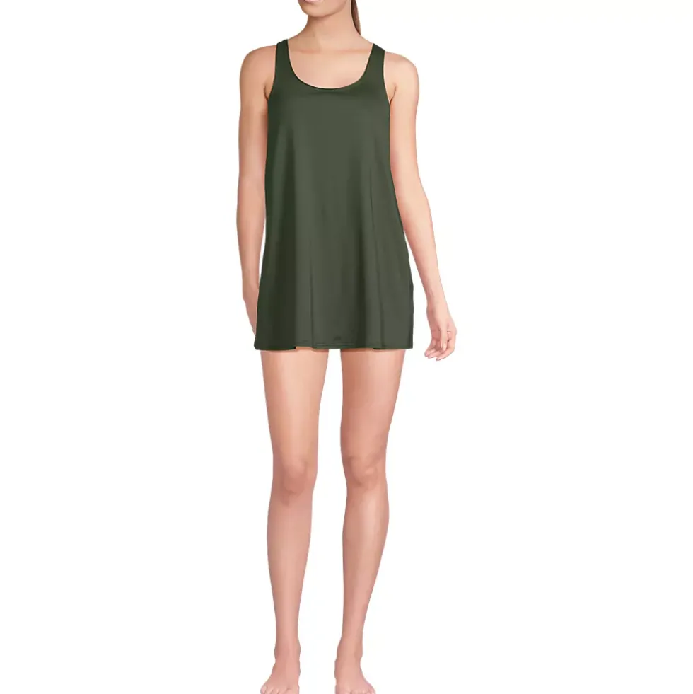 Women's Scoop Neck Mini Swim Dress Swimsuit