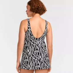 Women's Scoop Neck Mini Swim Dress Swimsuit