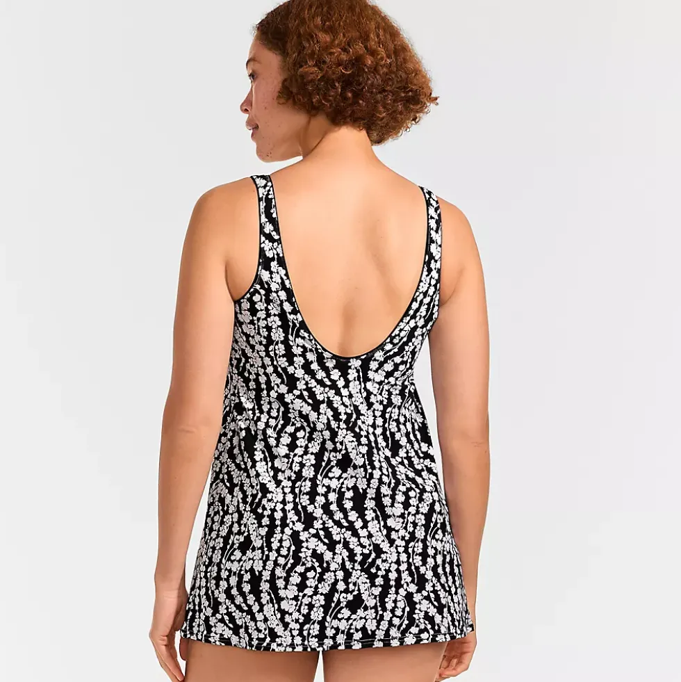 Women's Scoop Neck Mini Swim Dress Swimsuit