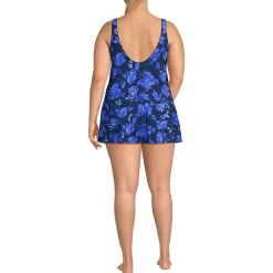 Women's Scoop Neck Mini Swim Dress Swimsuit