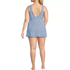 Women's Scoop Neck Mini Swim Dress Swimsuit