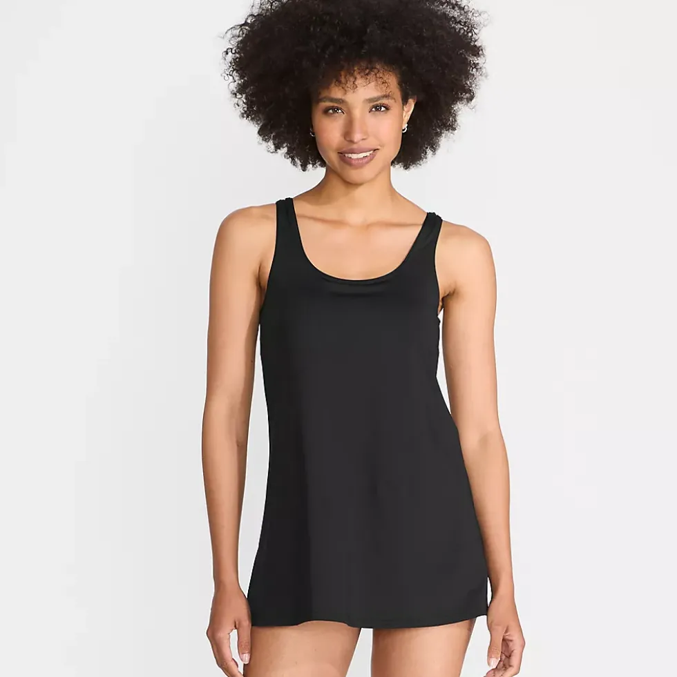 Women's Scoop Neck Mini Swim Dress Swimsuit