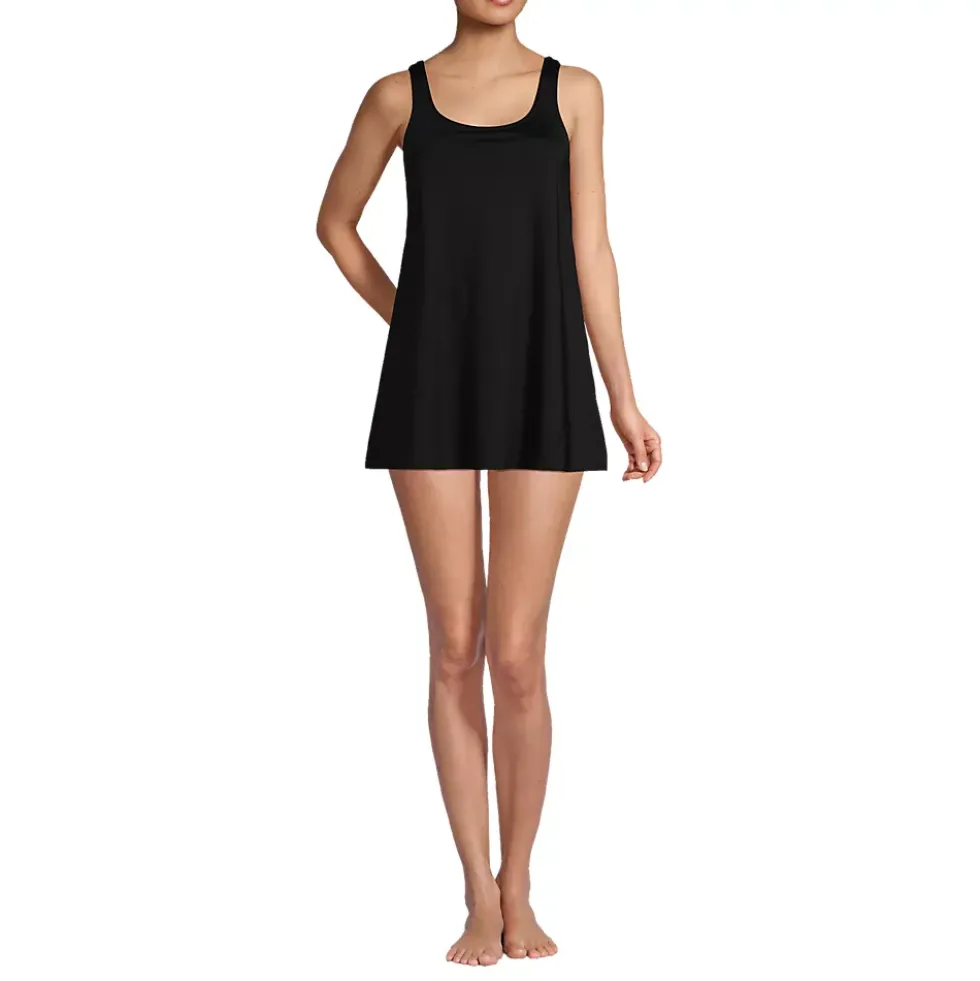 Women's Scoop Neck Mini Swim Dress Swimsuit