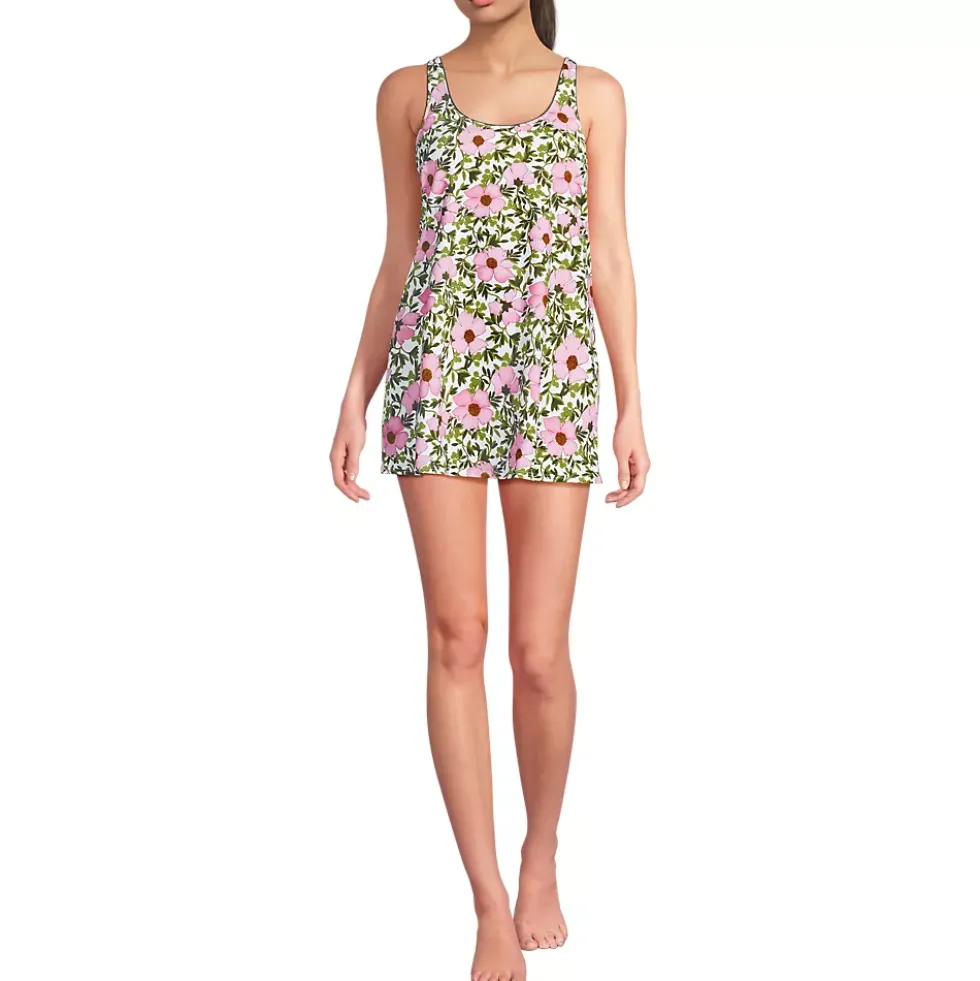 Women's Scoop Neck Mini Swim Dress Swimsuit