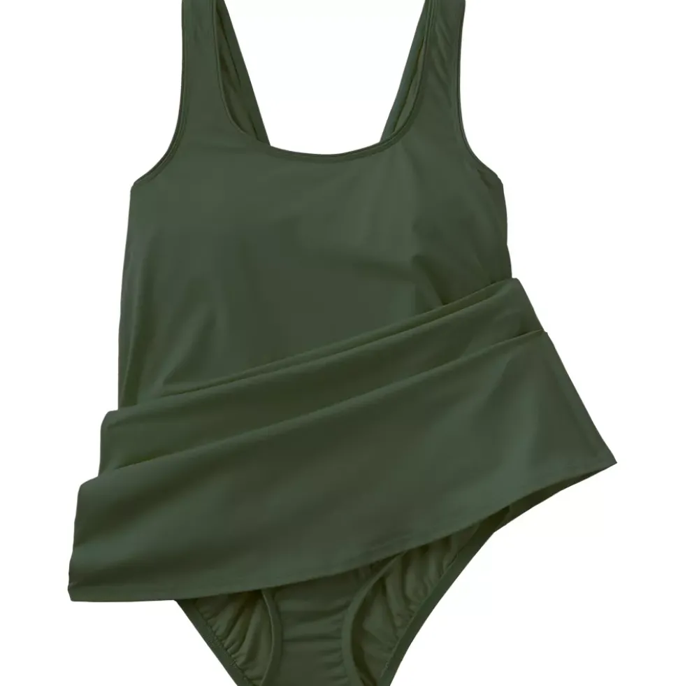 Women's Scoop Neck Mini Swim Dress Swimsuit