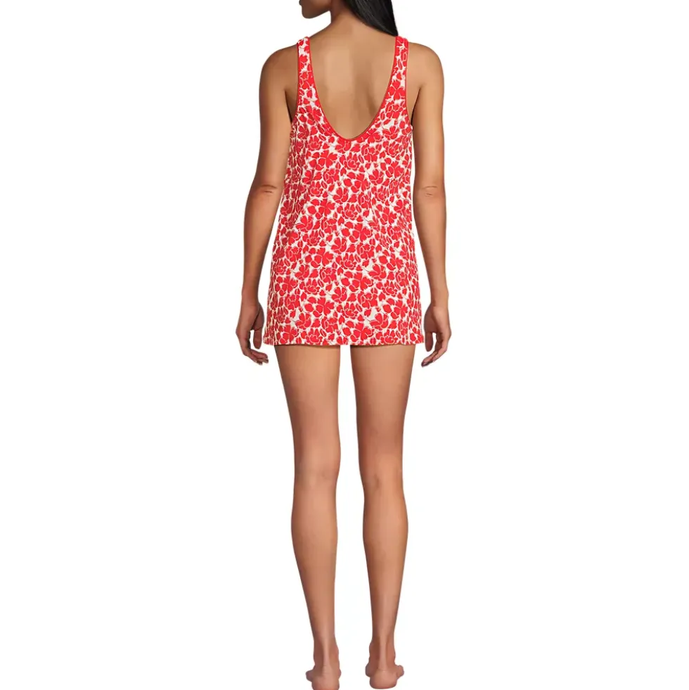 Women's Scoop Neck Mini Swim Dress Swimsuit