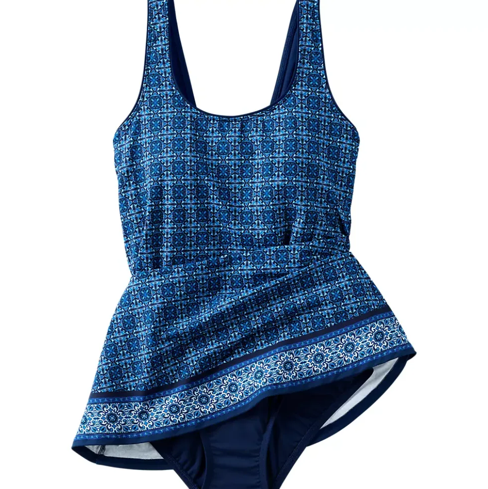 Women's Scoop Neck Mini Swim Dress Swimsuit