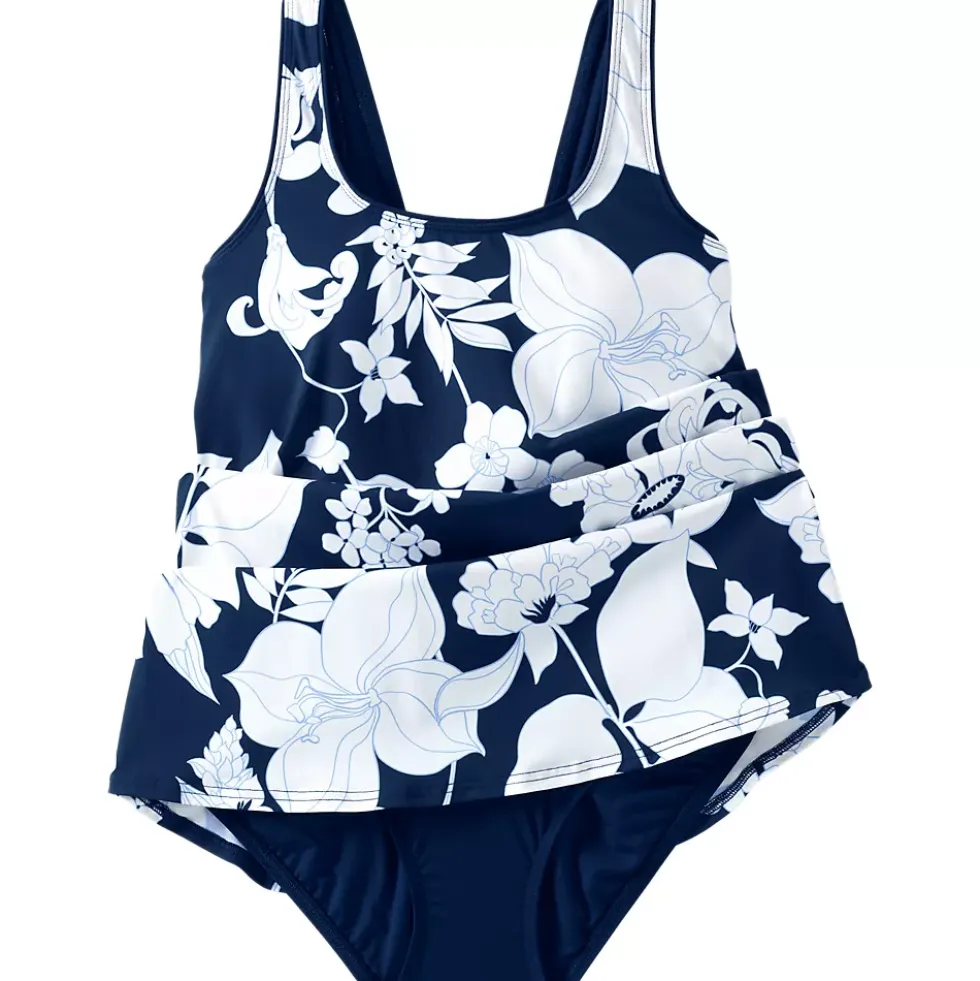 Women's Scoop Neck Mini Swim Dress Swimsuit