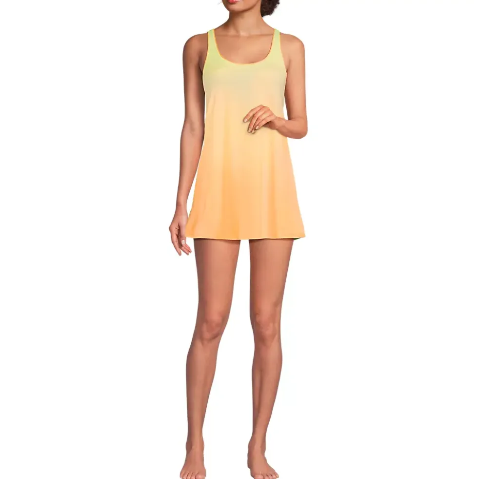 Women's Scoop Neck Mini Swim Dress Swimsuit