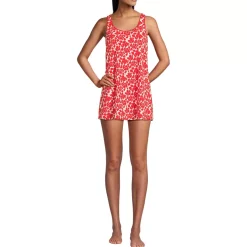 Women's Scoop Neck Mini Swim Dress Swimsuit
