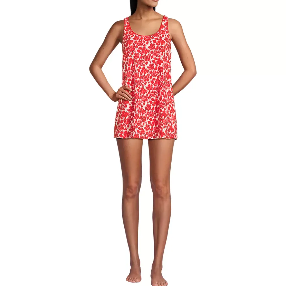 Women's Scoop Neck Mini Swim Dress Swimsuit