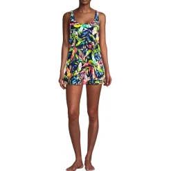 Women's Scoop Neck Mini Swim Dress Swimsuit
