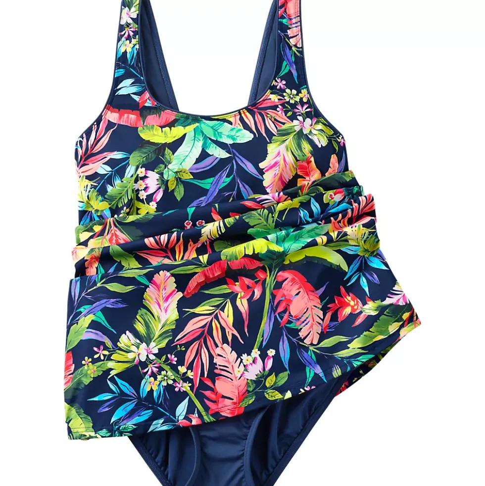 Women's Scoop Neck Mini Swim Dress Swimsuit