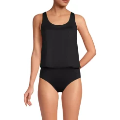 Women's Scoop Neck One Piece Fauxkini Swimsuit