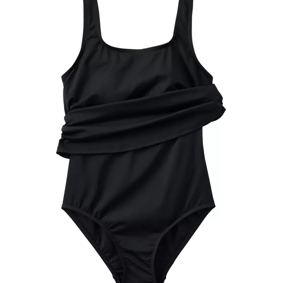 Women's Scoop Neck One Piece Fauxkini Swimsuit