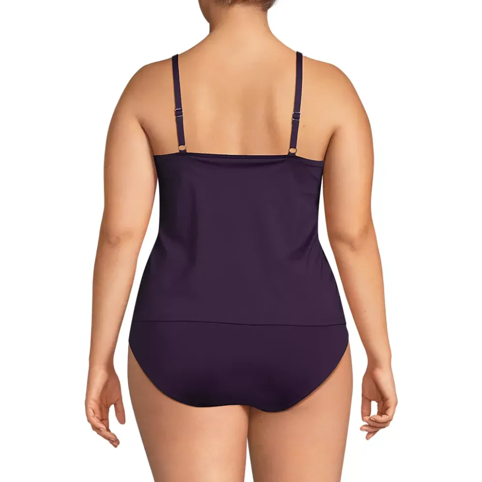Women's Scoop Neck One Piece Fauxkini Swimsuit
