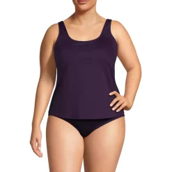 Women's Scoop Neck One Piece Fauxkini Swimsuit