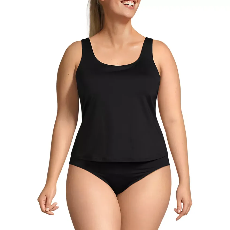 Women's Scoop Neck One Piece Fauxkini Swimsuit