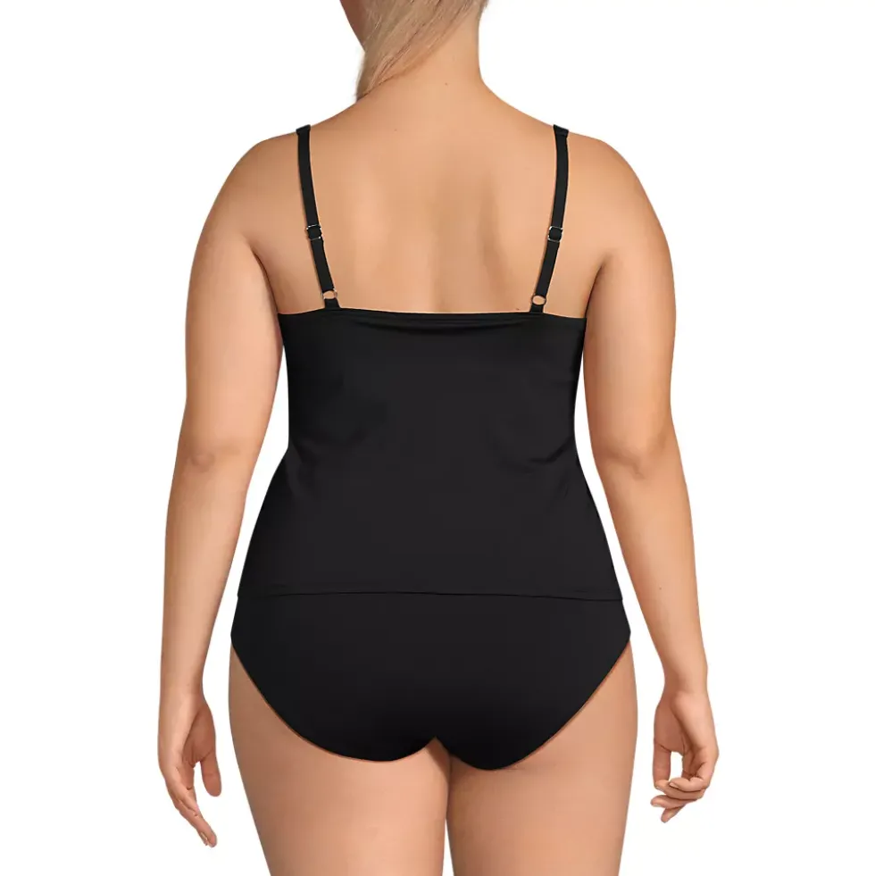 Women's Scoop Neck One Piece Fauxkini Swimsuit