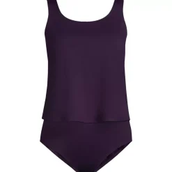 Women's Scoop Neck One Piece Fauxkini Swimsuit