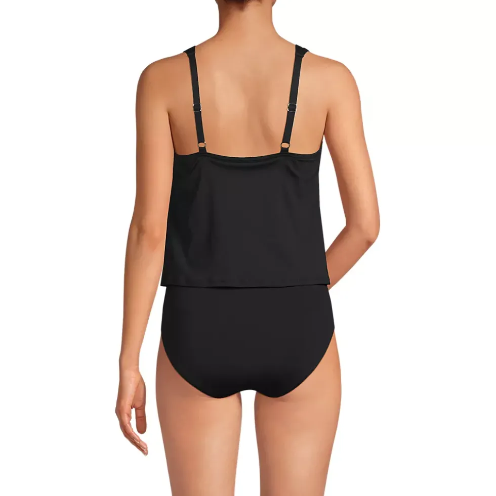 Women's Scoop Neck One Piece Fauxkini Swimsuit