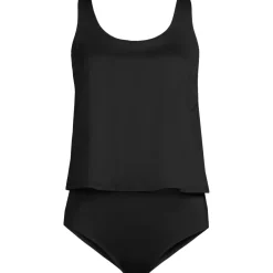 Women's Scoop Neck One Piece Fauxkini Swimsuit