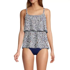 Women's Scoop Neck Tiered Tankini Swimsuit Top