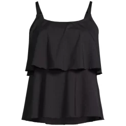 Women's Scoop Neck Tiered Tankini Swimsuit Top
