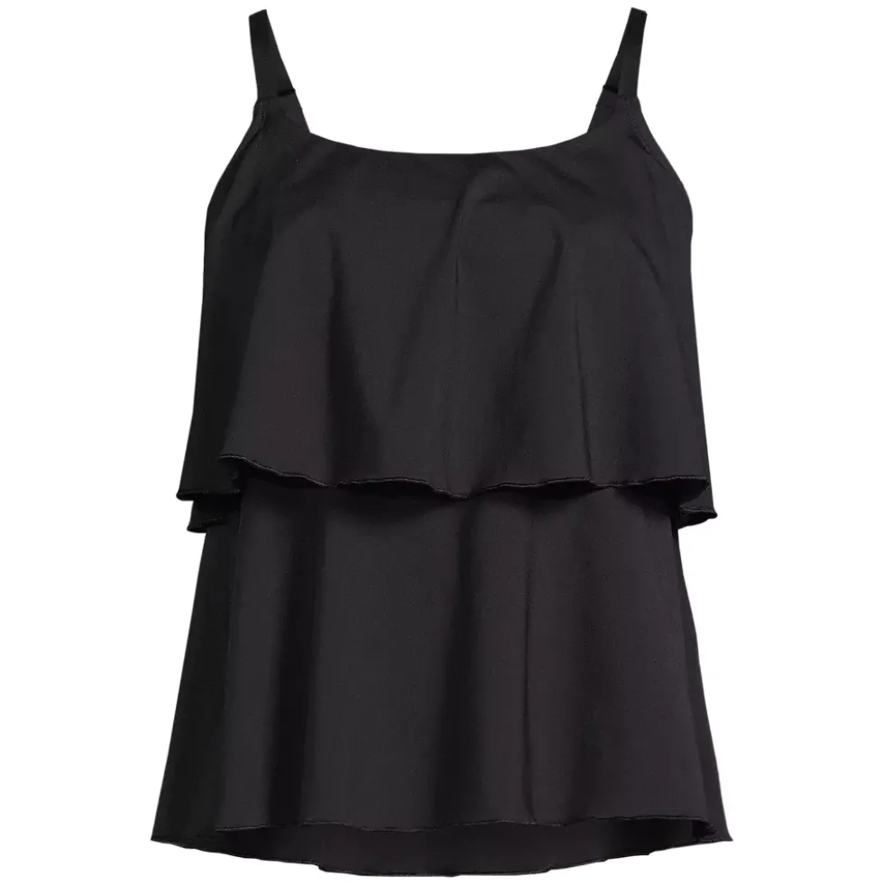 Women's Scoop Neck Tiered Tankini Swimsuit Top