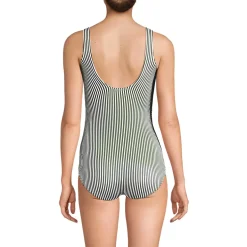 Women's Scoop Neck Tugless Sporty One Piece Swimsuit