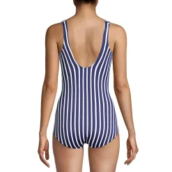 Women's Scoop Neck Tugless Sporty One Piece Swimsuit