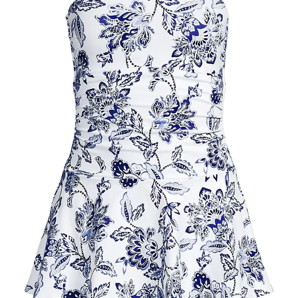 Women's Sculpting Bandeau Lace Back Mini Swim Dress