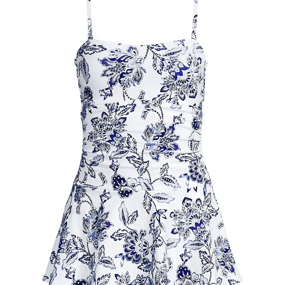 Women's Sculpting Bandeau Lace Back Mini Swim Dress