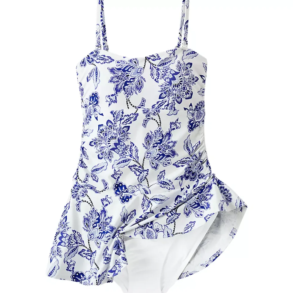 Women's Sculpting Bandeau Lace Back Mini Swim Dress