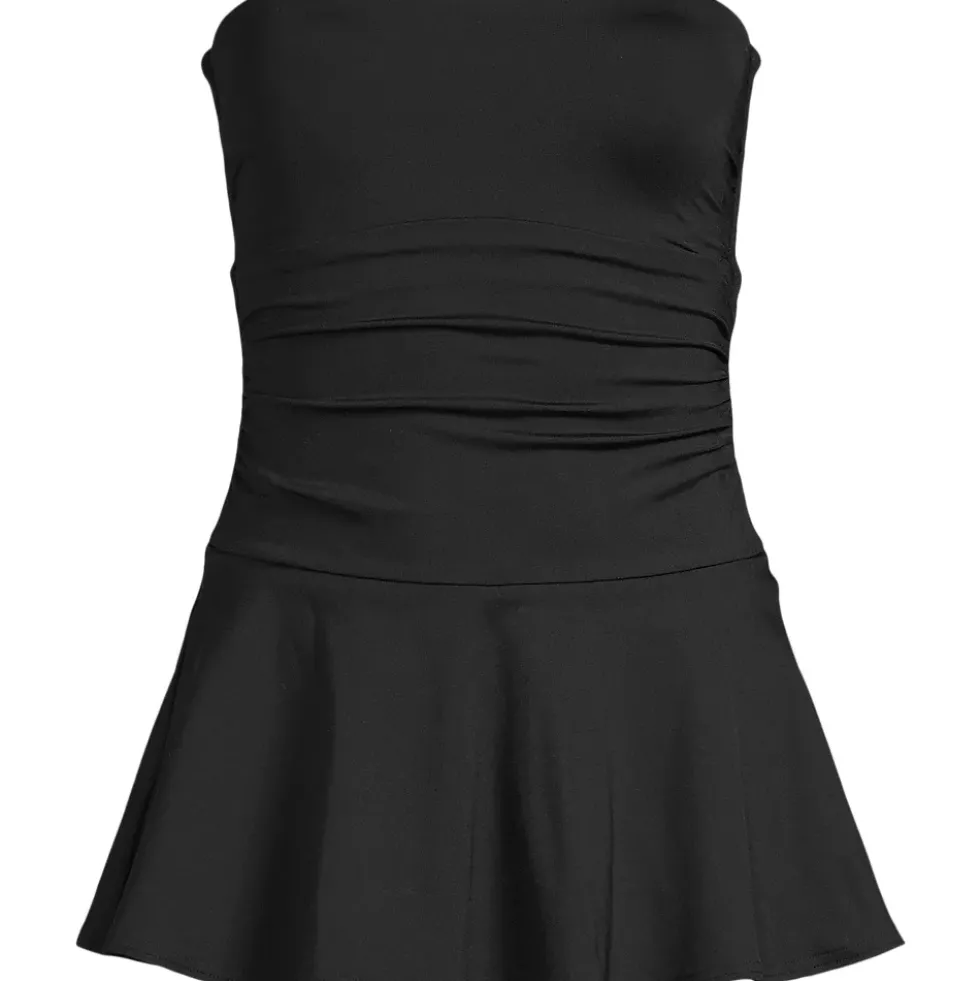 Women's Sculpting Bandeau Lace Back Mini Swim Dress