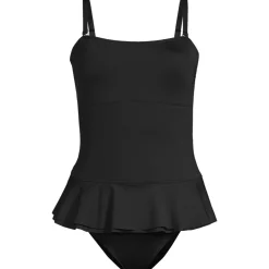 Women's Sculpting Suit Ruffle Bandeau One Piece Swimsuit