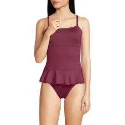 Women's Sculpting Suit Ruffle Bandeau One Piece Swimsuit