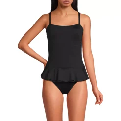 Women's Sculpting Suit Ruffle Bandeau One Piece Swimsuit