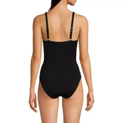 Women's Sculpting Suit Targeted Control Draped One Piece Swimsuit