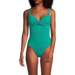 Women's Sculpting Suit Targeted Control Draped One Piece Swimsuit